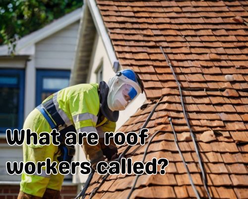 a roof worker working on roof