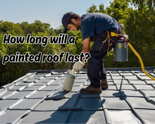 Paint spreading across roof surface.