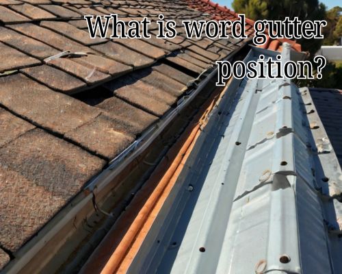 a gutter in position